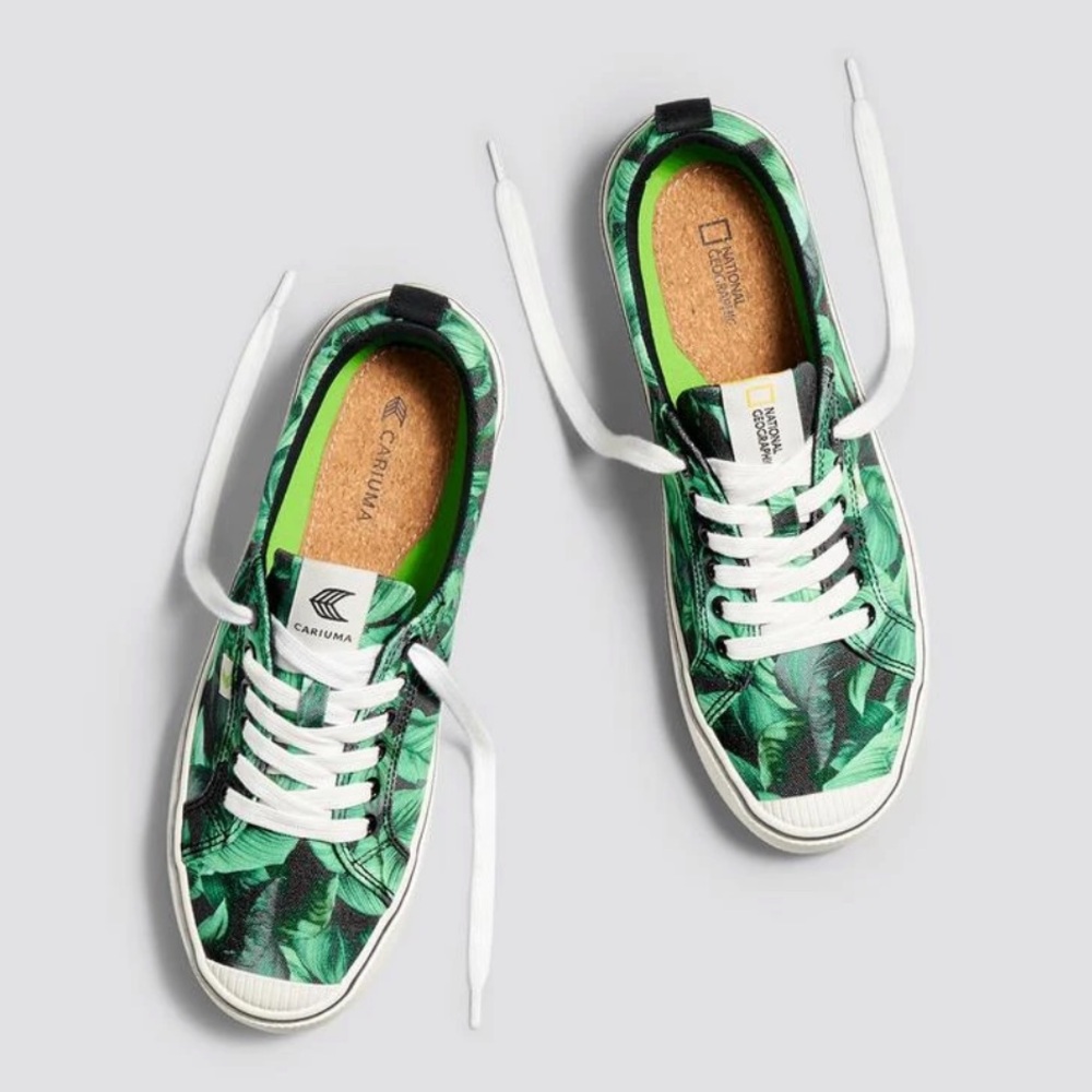 Cariuma x National Geographic Green Leaf Canvas Sneakers 7.5 men’s  NWT